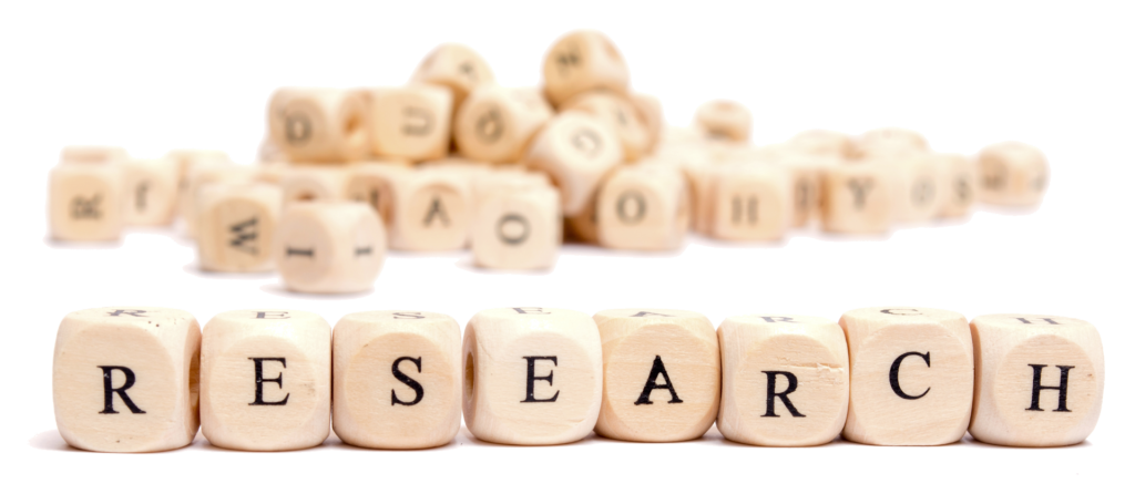 research spelled with blocks